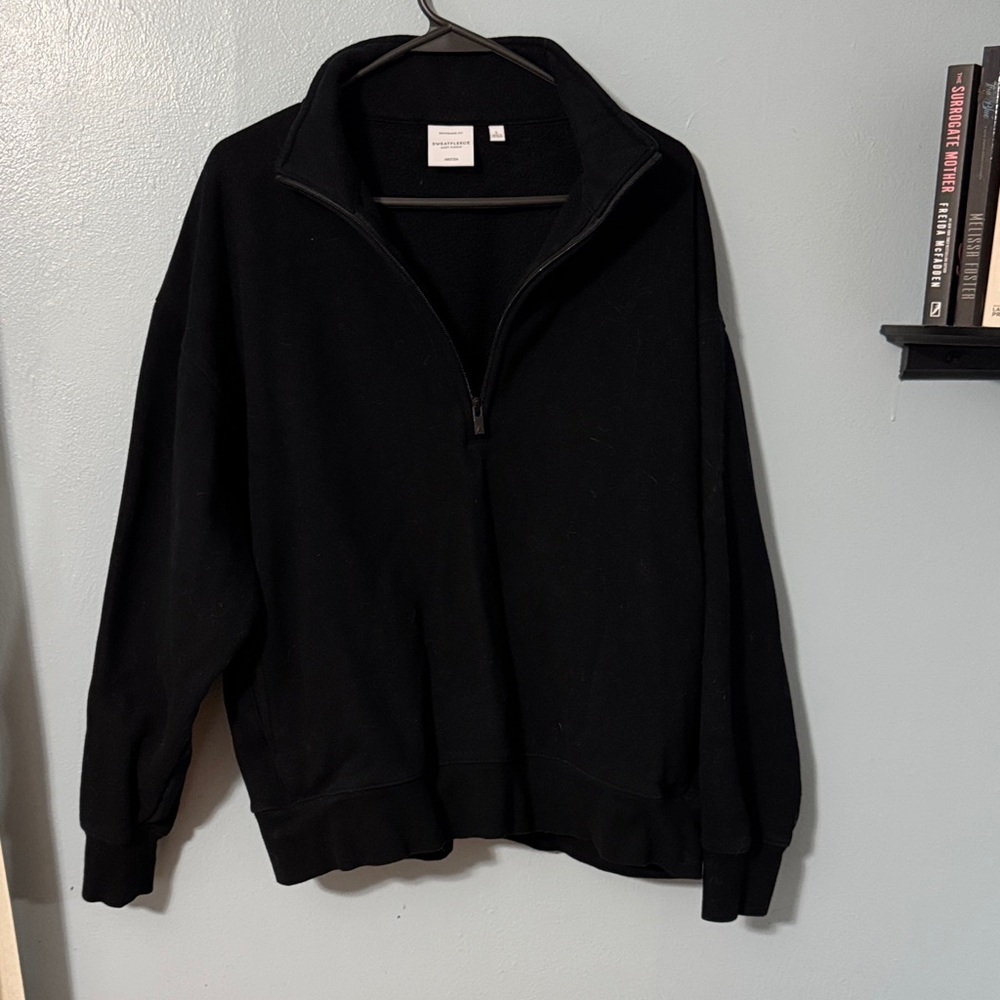 Aritzia Black Half-Zip Sweatshirt